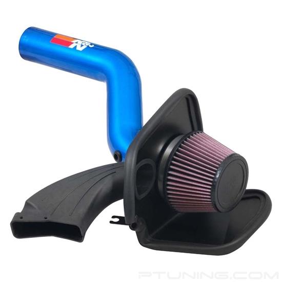 Picture of Typhoon Complete Aluminum Candy Blue Cold Air Intake System with Red Filter