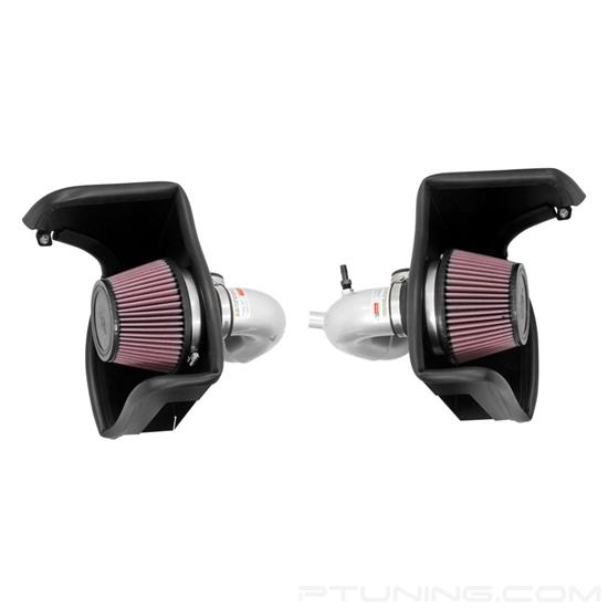 Picture of Typhoon Aluminum Silver Cold Air Intake System with Red Filter