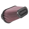 Picture of Dual Flange Oval Tapered Red Air Filter (3" F x 10" BOL x 5.125" BOW x 6.375" TOL x 3.188" TOW x 5.5" H)