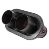 Picture of Dual Flange Oval Tapered Red Air Filter (3" F x 10" BOL x 5.125" BOW x 6.375" TOL x 3.188" TOW x 5.5" H)