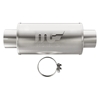 Picture of 7 Round Stainless Steel Satin Exhaust Muffler (4" Center ID, 4" Center OD, 14" Length)