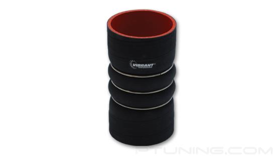 Picture of Silicone Double Hump Hose Coupler with SS Rings, 4-Ply,  4" ID, 7" Length - Black