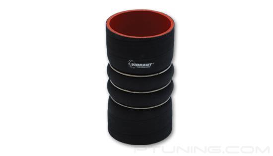 Picture of Silicone Double Hump Hose Coupler with SS Rings, 4-Ply,  4.5" ID, 6" Length - Black