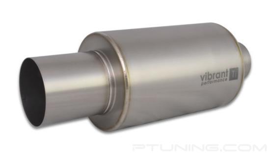Picture of Titanium Muffler with Straight Cut Natural Tip (2.5" Inlet, 4" Tip, 17" Length)